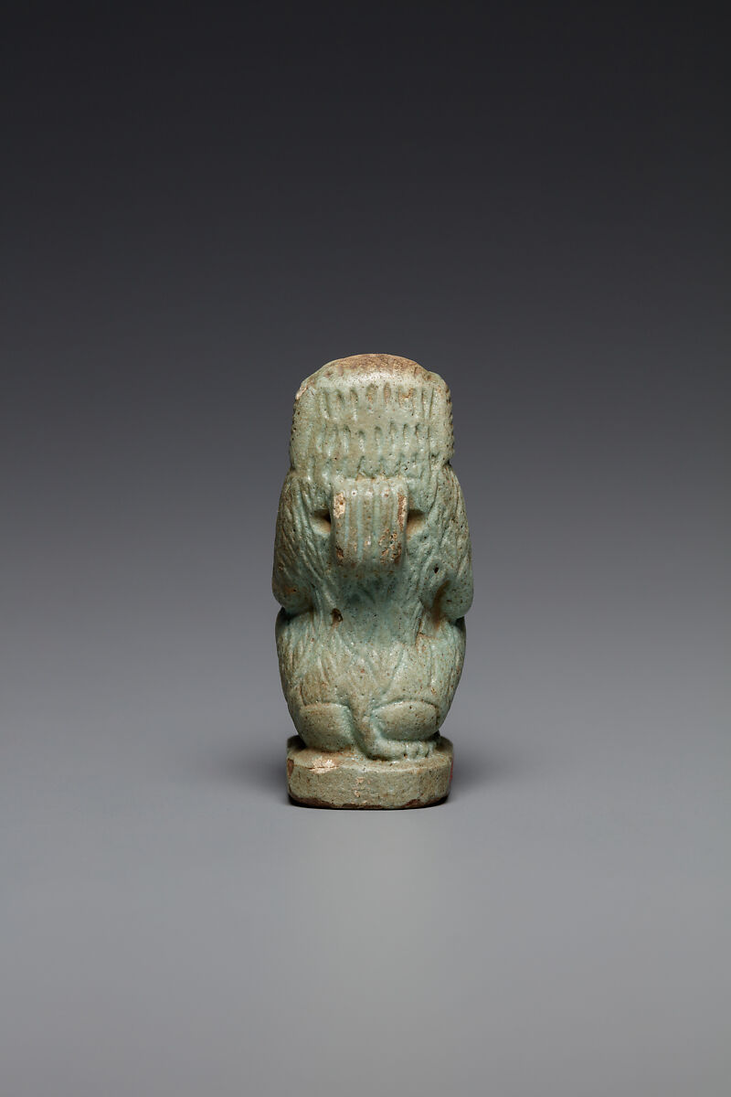 Baboon with a wedjat eye, Faience