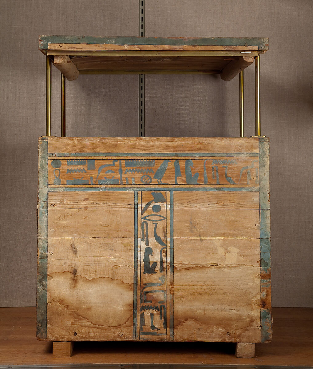 Canopic Chest of Senbi, Wood (ziziphus sp.), paint, string