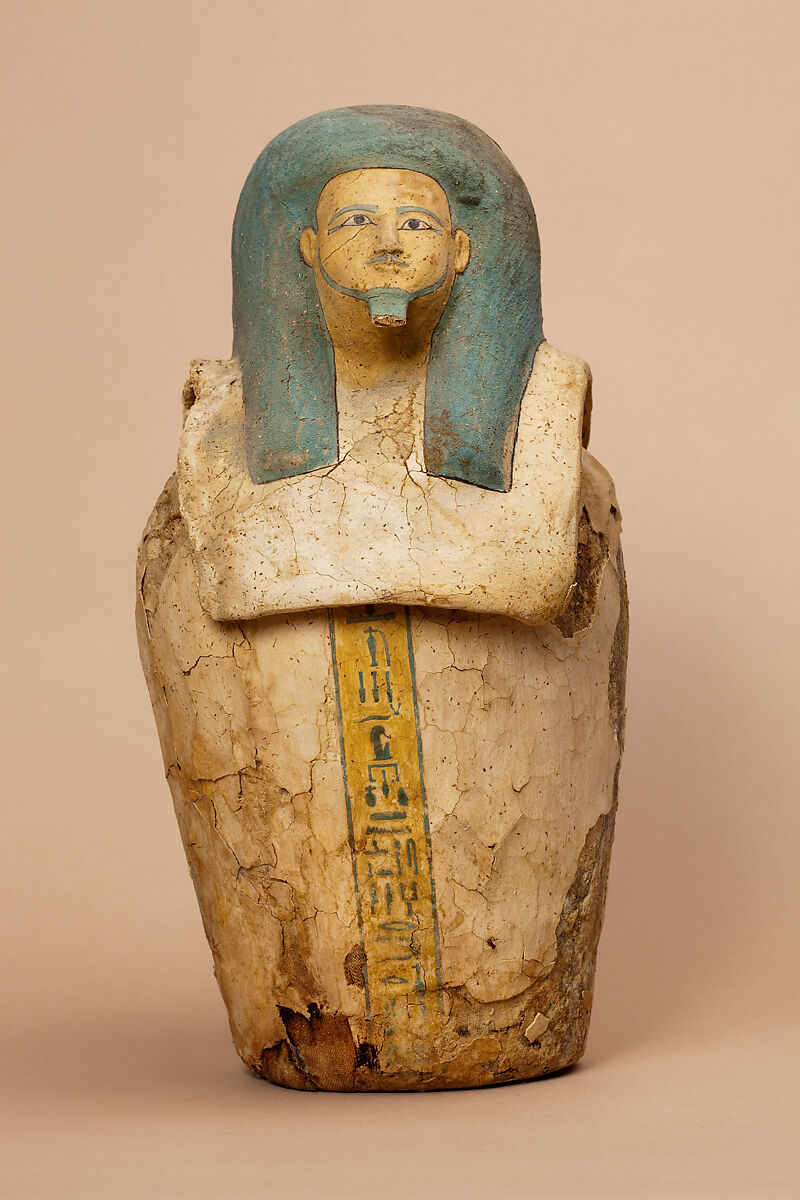 Canopic jar of Kay, Linen covered with stucco 