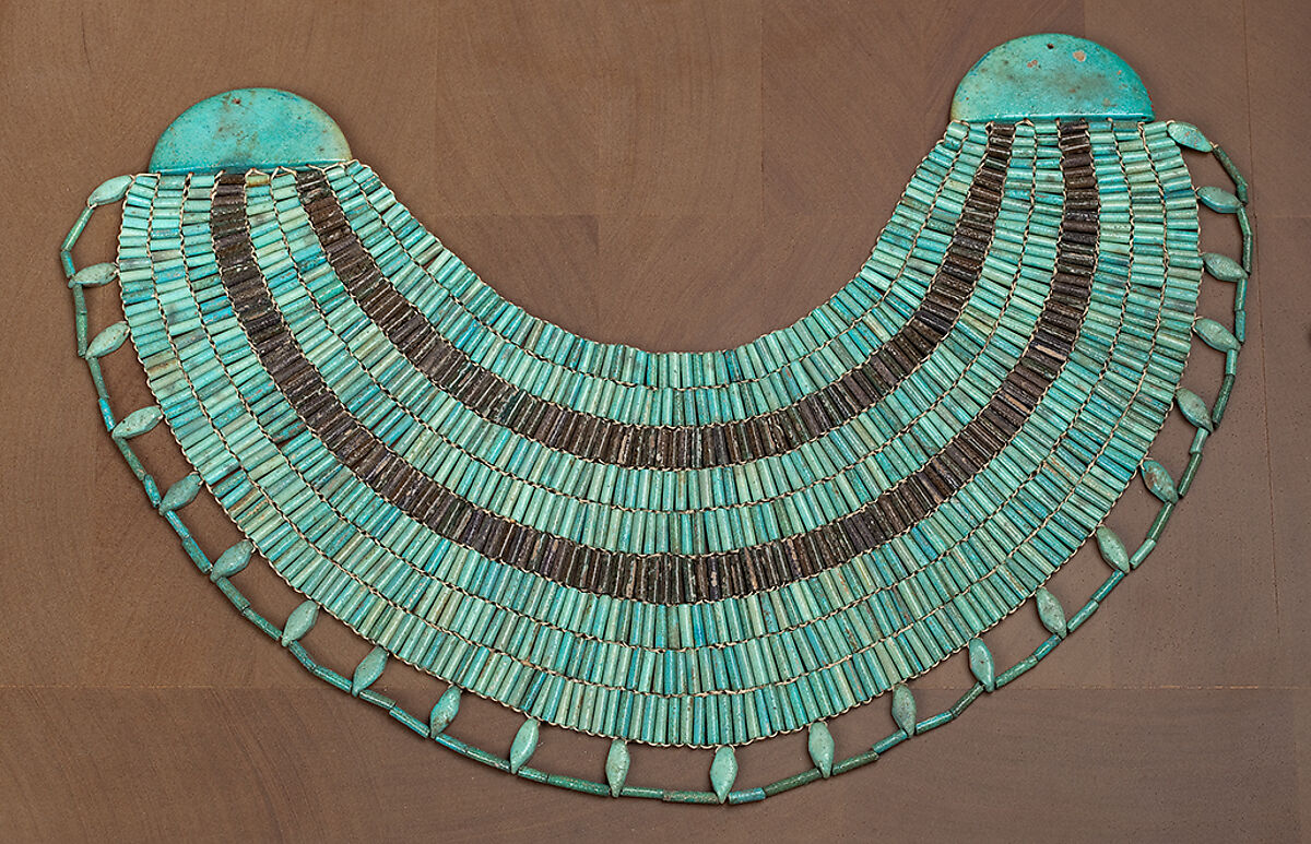 Model Broad Collar of Hapiankhtifi, Faience, blue green and black 