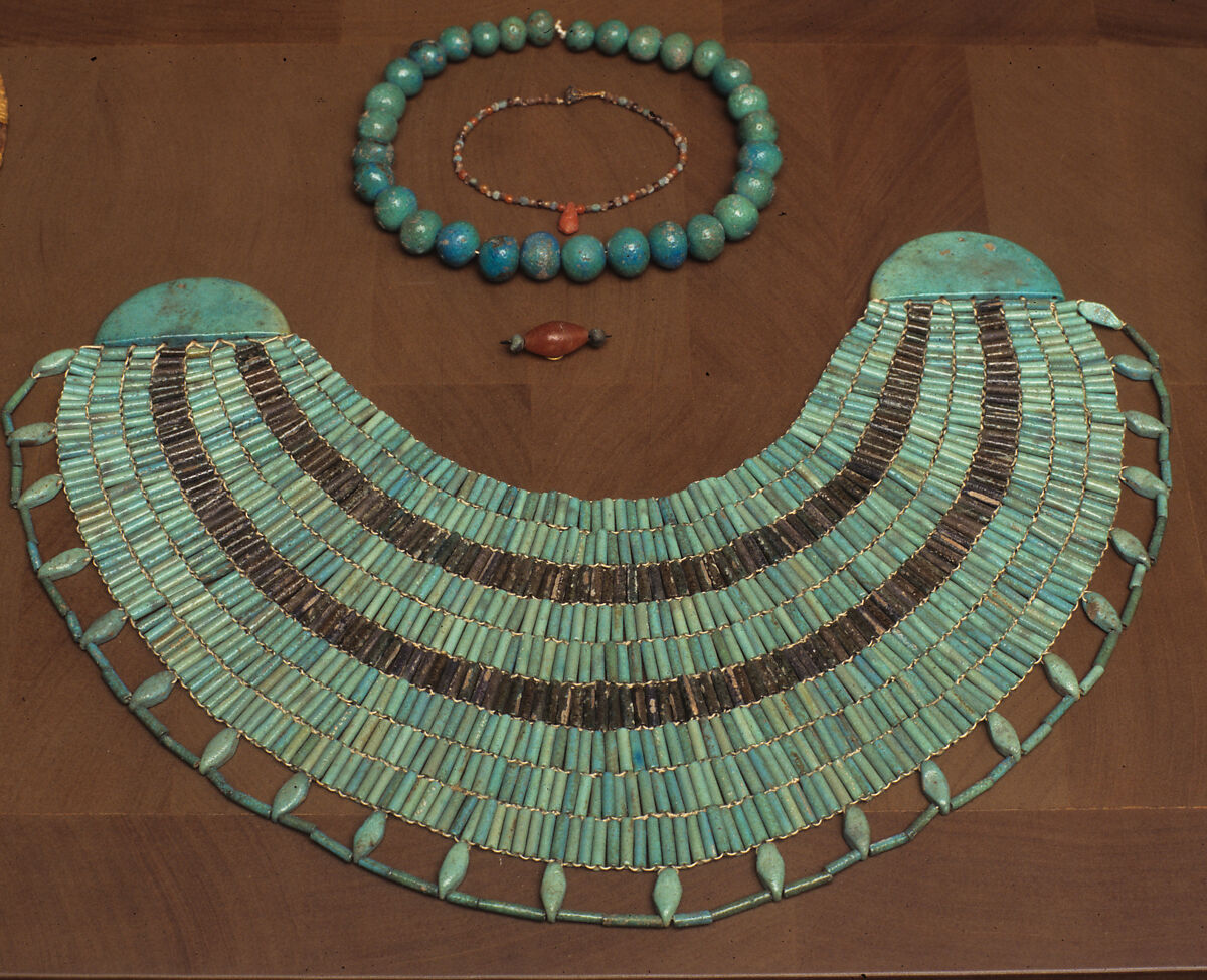Model Broad Collar of Hapiankhtifi, Faience, blue green and black