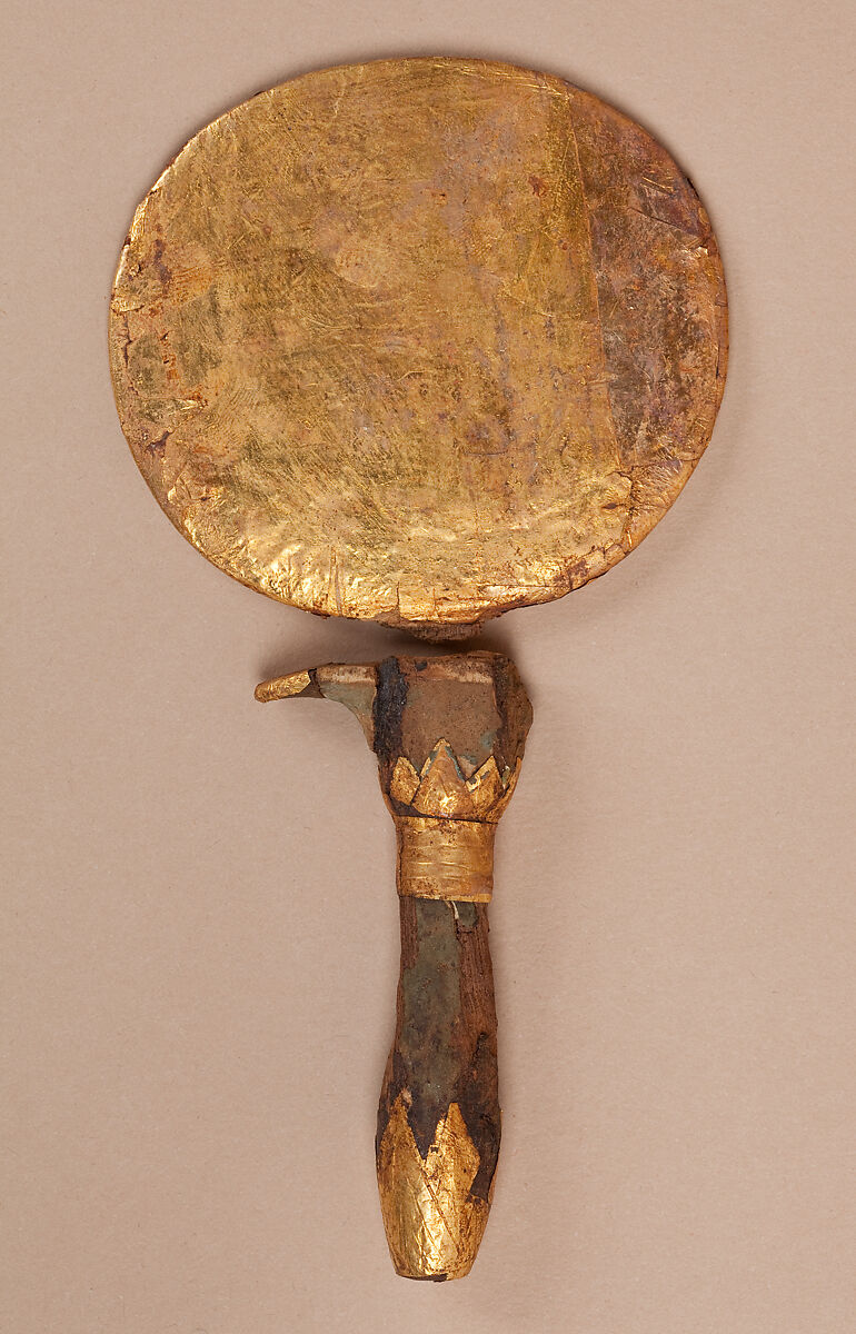 Model mirror of Hapiankhtifi, Wood, paint, gold leaf