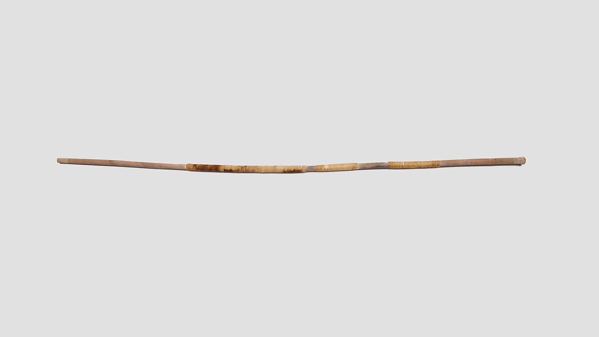 Straight staff, Wood, cord 