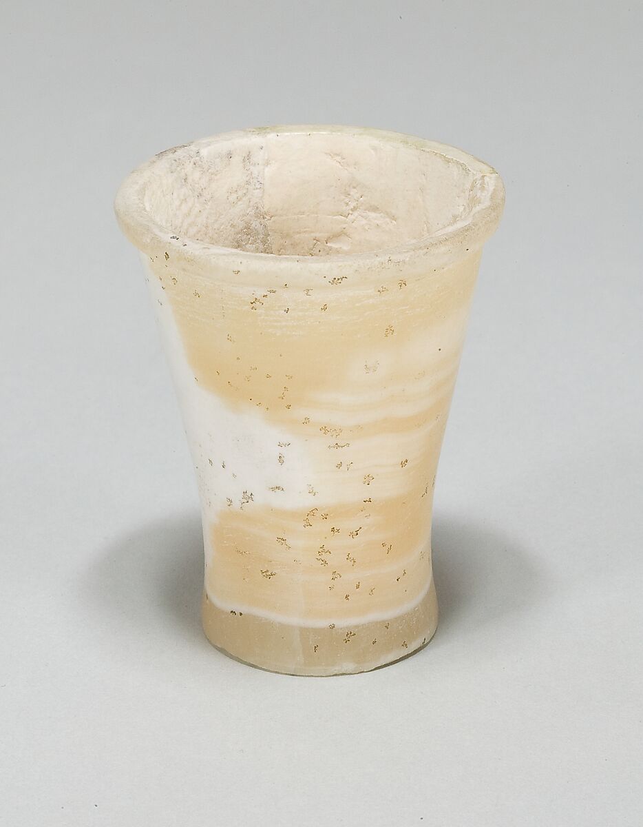 Miniature Ointment jar, Travertine (Egyptian alabaster) 