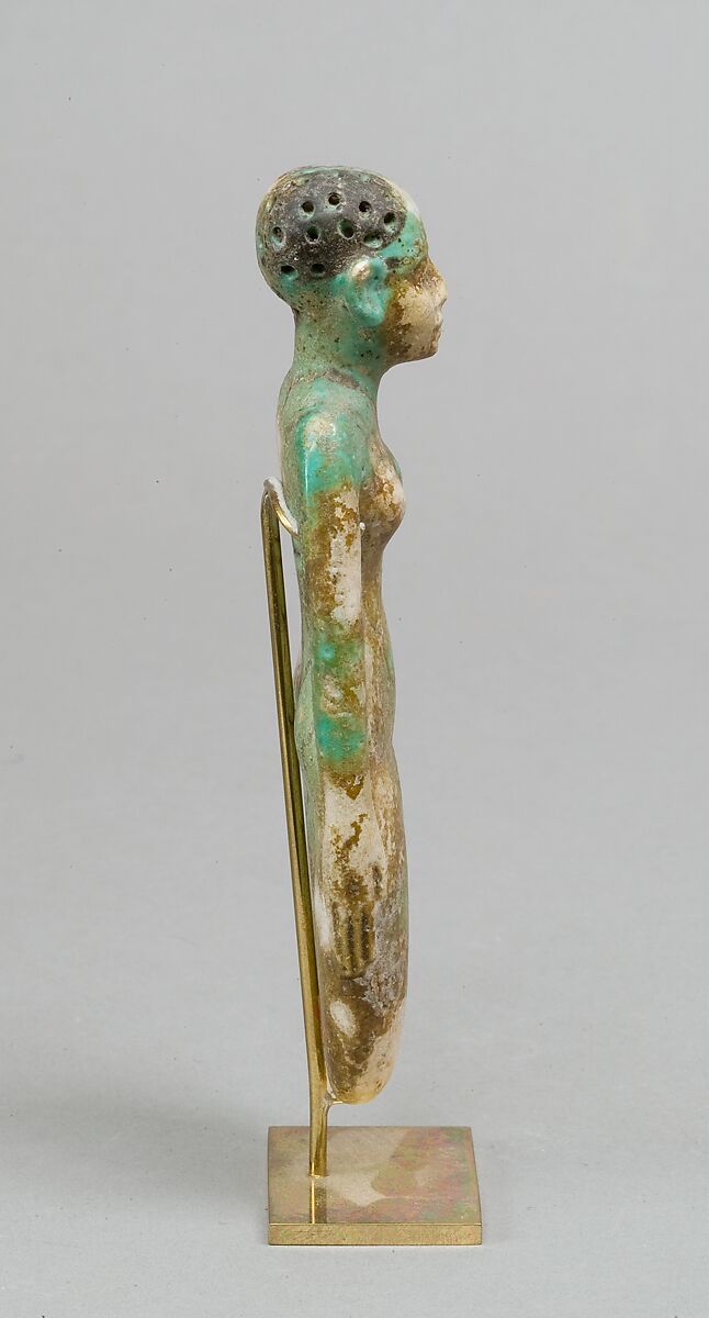 Fertility figurine, Faience, blue-green glaze