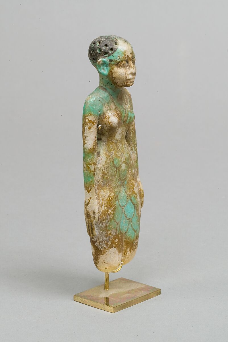 Fertility figurine, Faience, blue-green glaze
