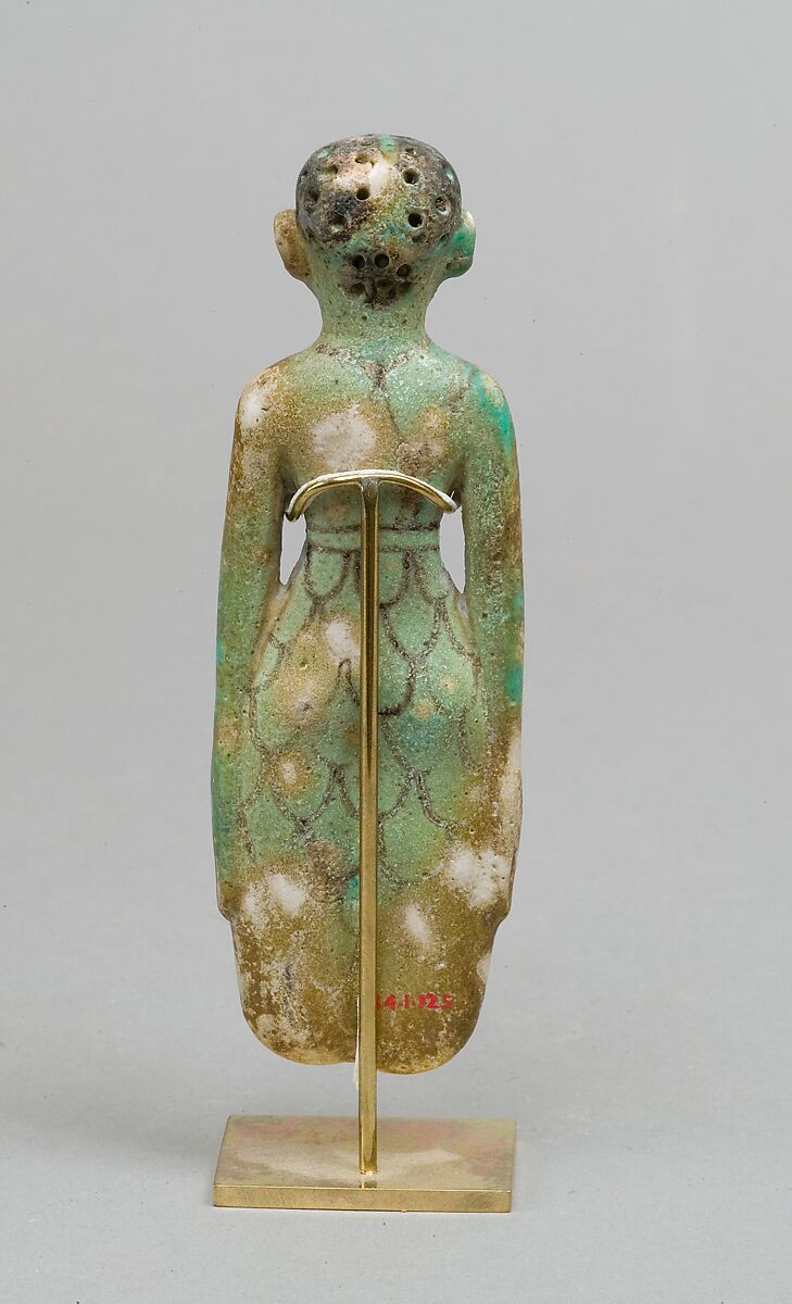 Fertility figurine, Faience, blue-green glaze