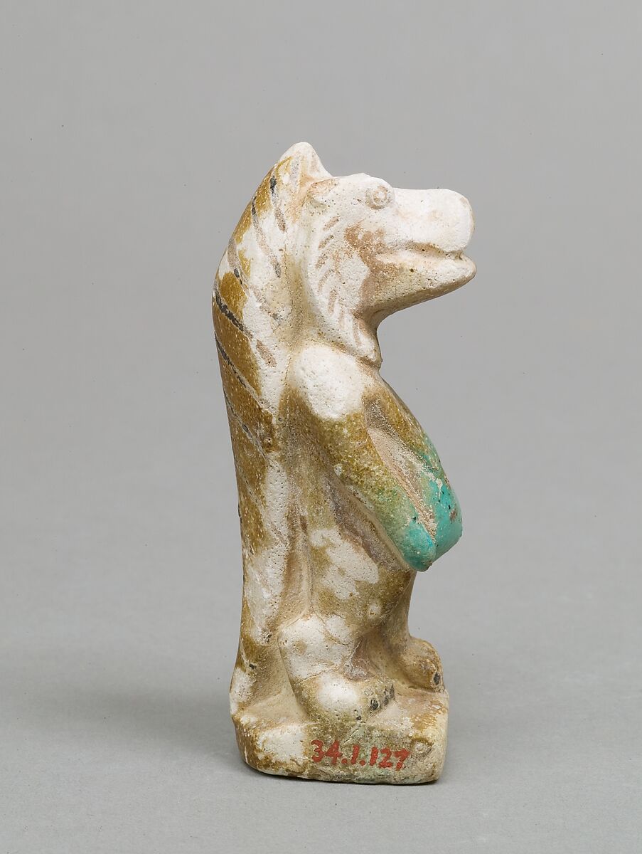 Taweret statuette, Faience, paint