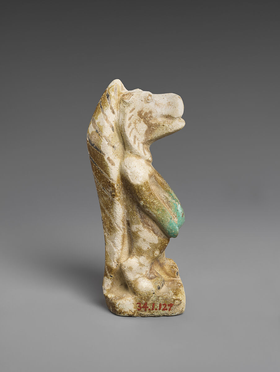 Taweret statuette, Faience, paint