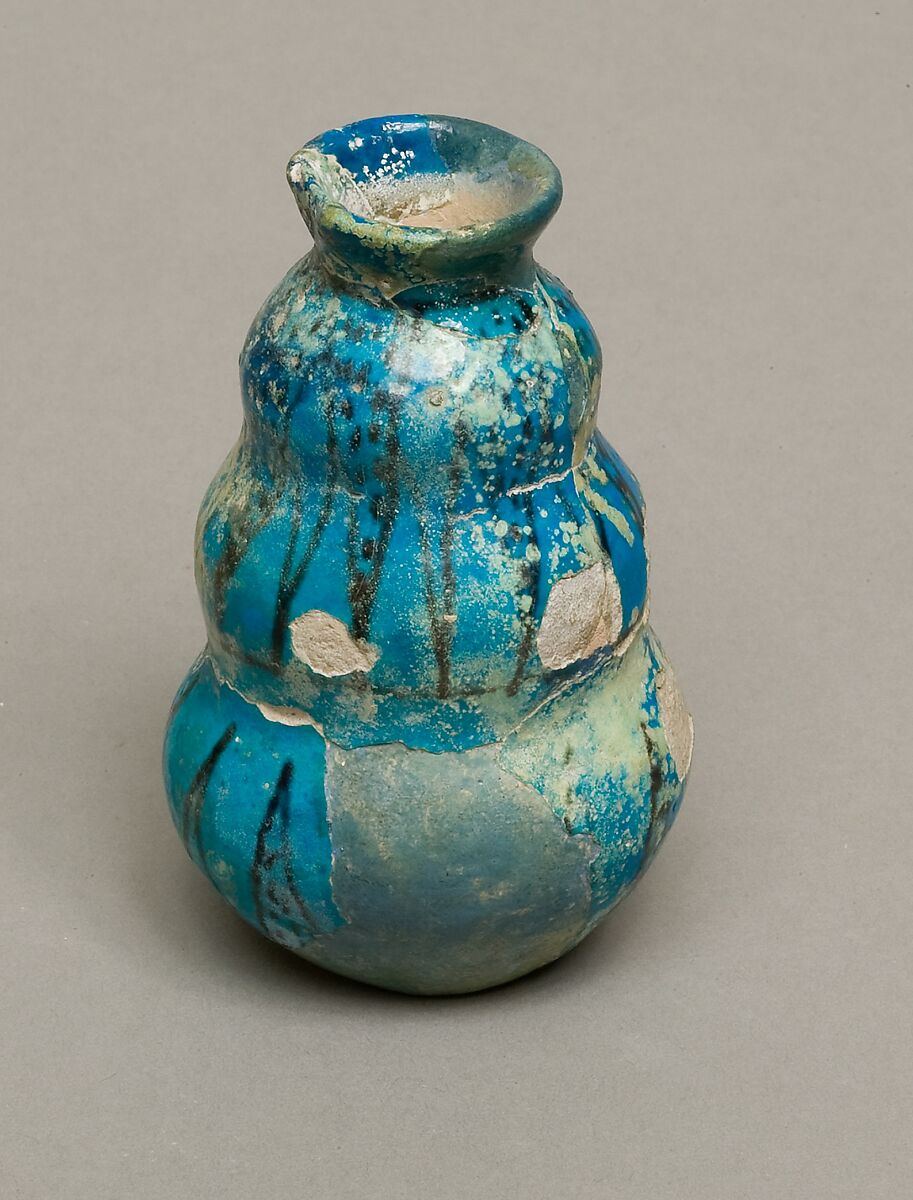 Jar, Faience, blue glaze 