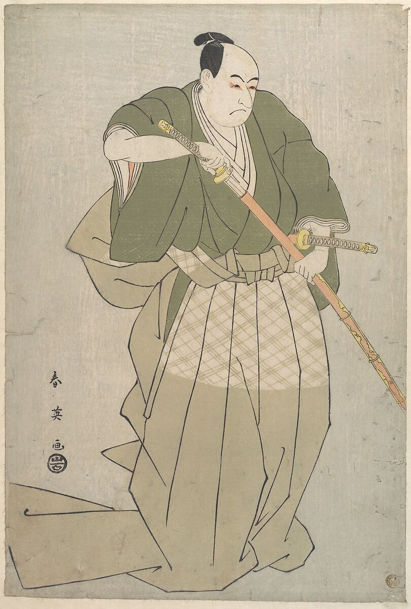The Actor Ichikawa Omezō I as the Young Daimyo Momonoi Wakasanosuke, Katsukawa Shun&#39;ei 勝川春英 (Japanese, 1762–1819), Woodblock print (nishiki-e); ink and color on paper, Japan 