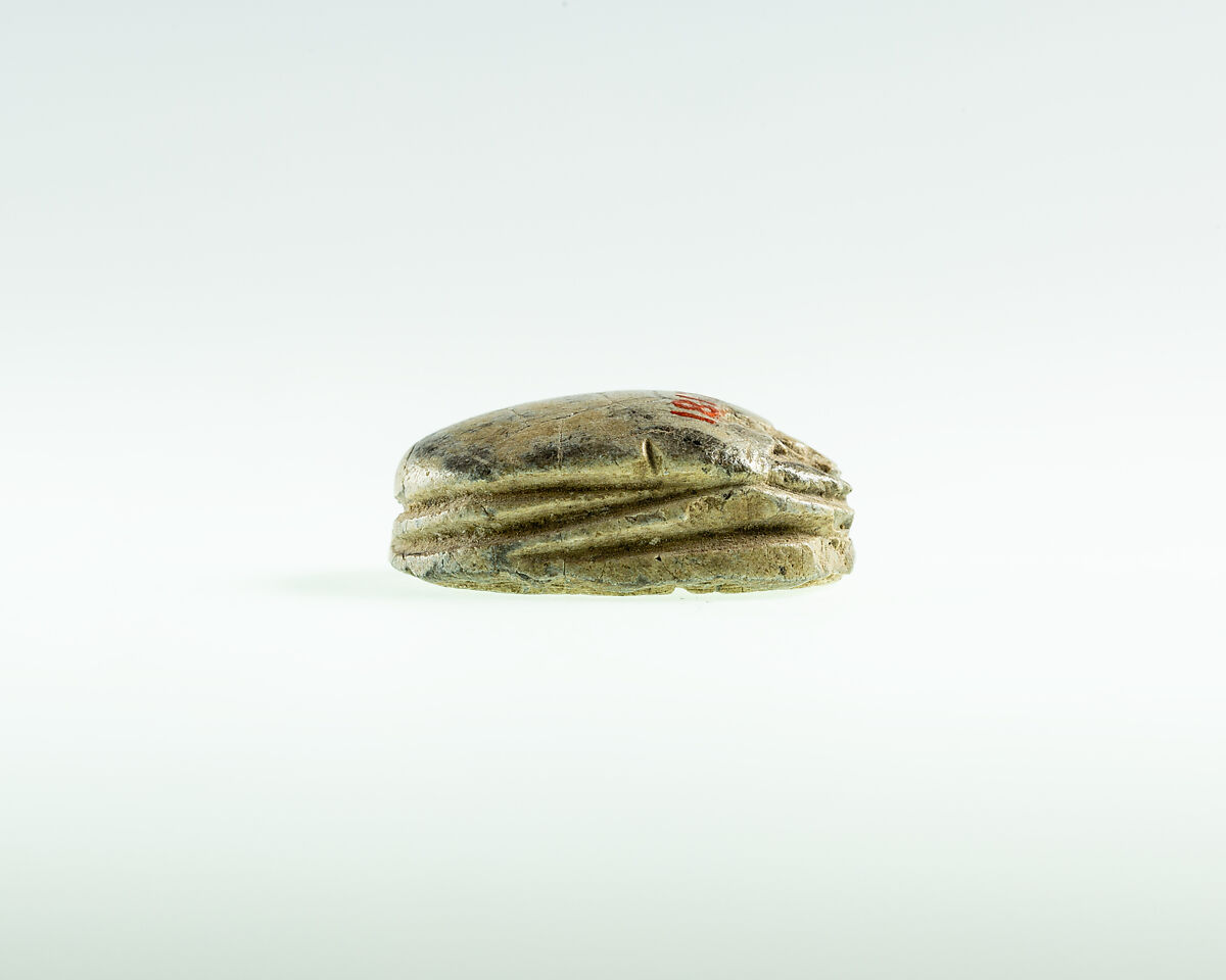 Scarab with Antelope and Uraei, Glazed steatite