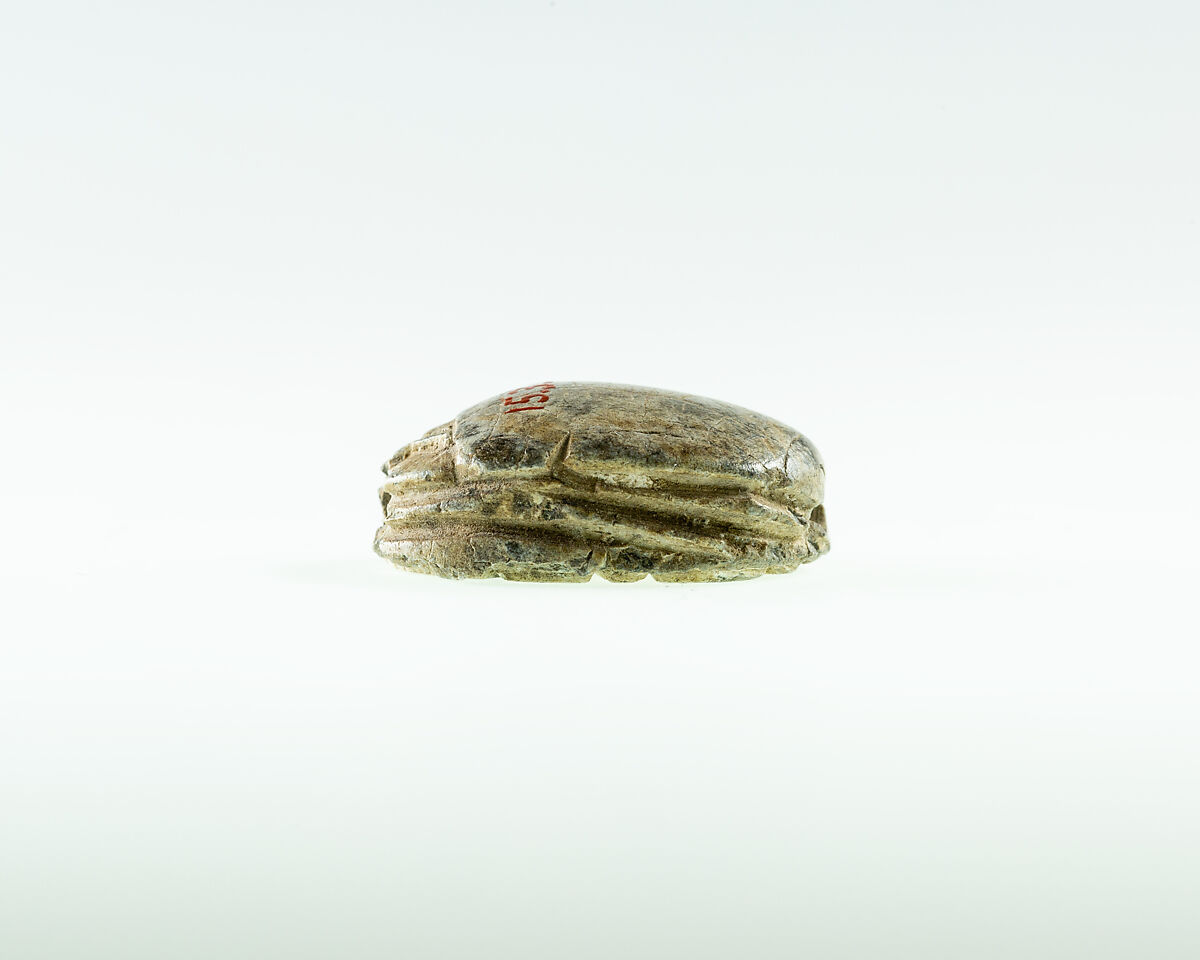 Scarab with Antelope and Uraei, Glazed steatite