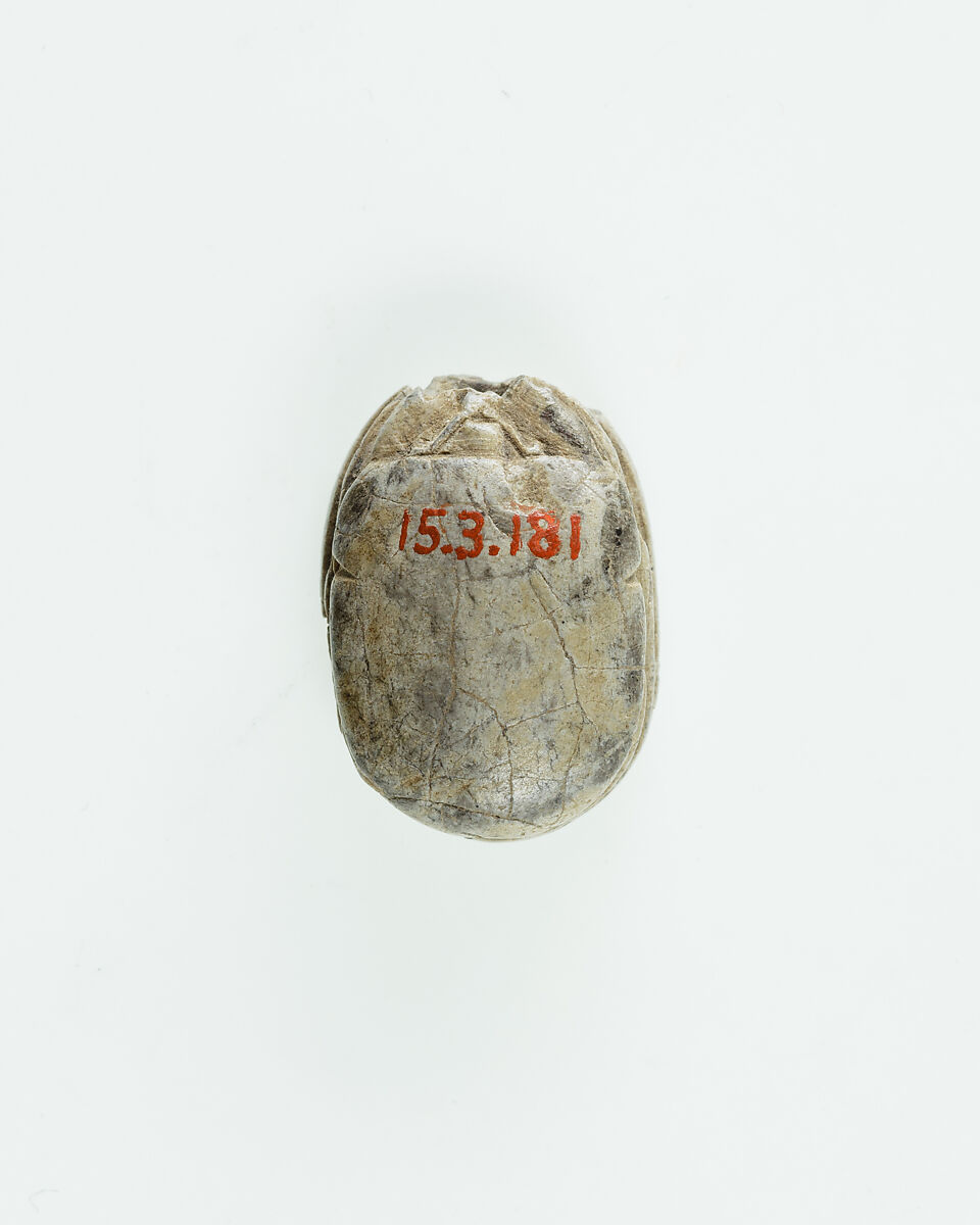 Scarab with Antelope and Uraei, Glazed steatite
