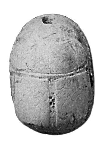 Scarab Incised with Hieroglyphs and Scrolls, Glazed steatite