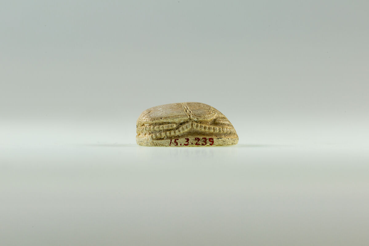 Scarab Incised with Hieroglyphs and Scrolls, Glazed steatite