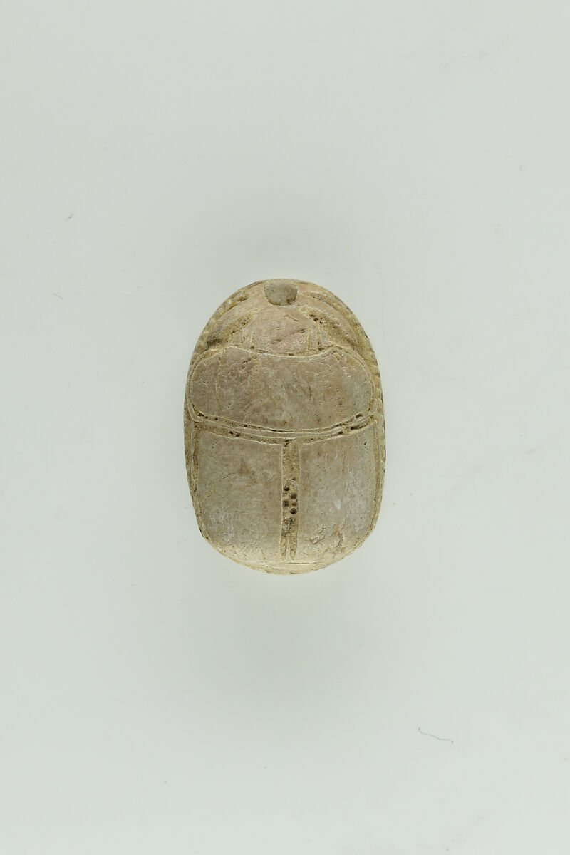 Scarab Incised with Hieroglyphs and Scrolls, Glazed steatite