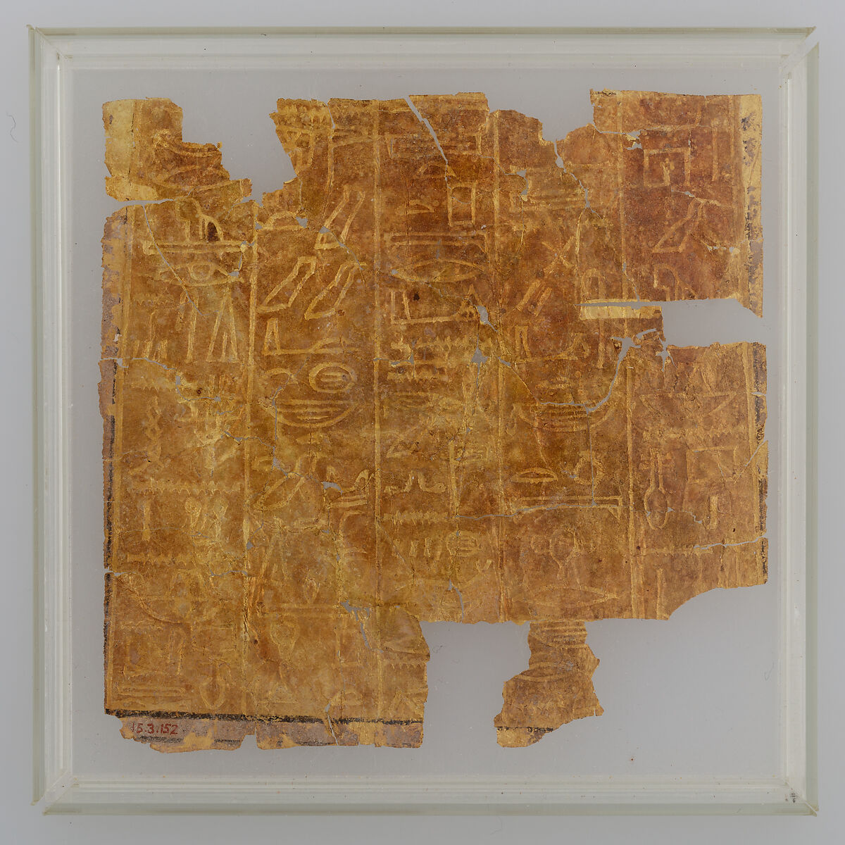 Gold leaf from shabti of Neferseneb, Gold leaf