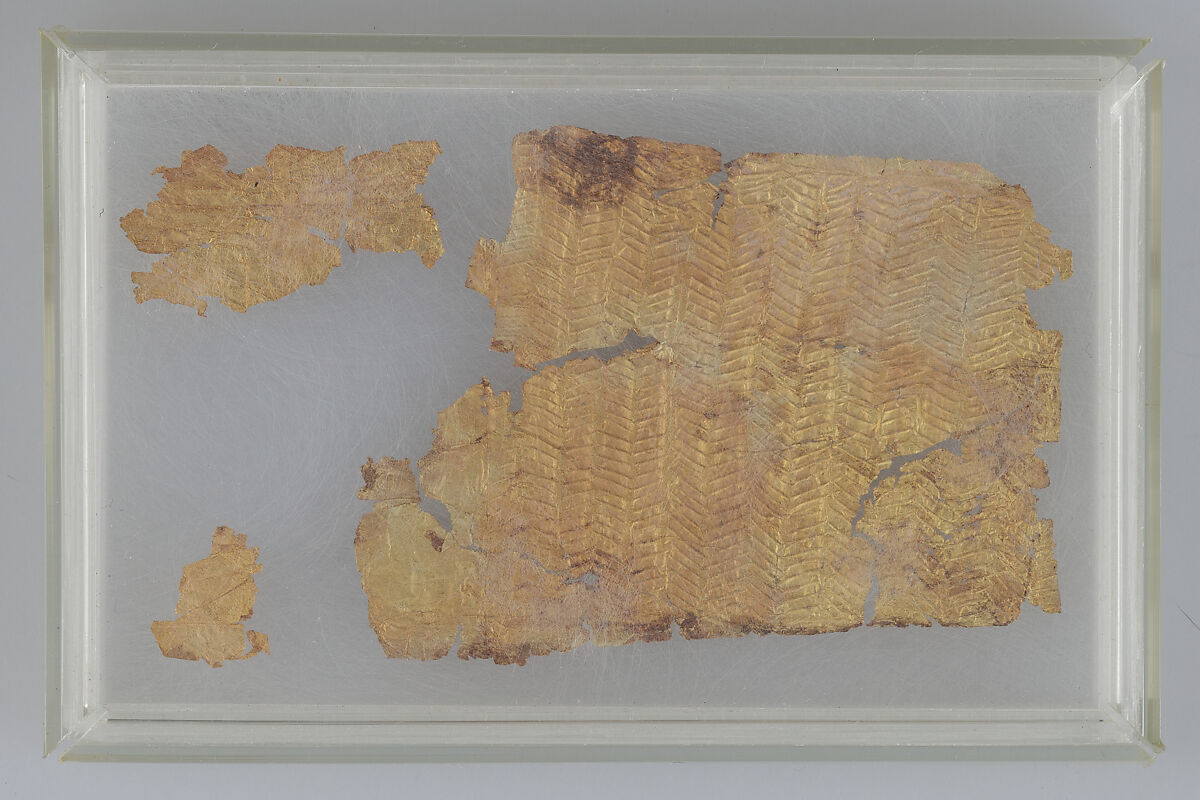 Gold leaf from shabti of Neferseneb, Gold leaf