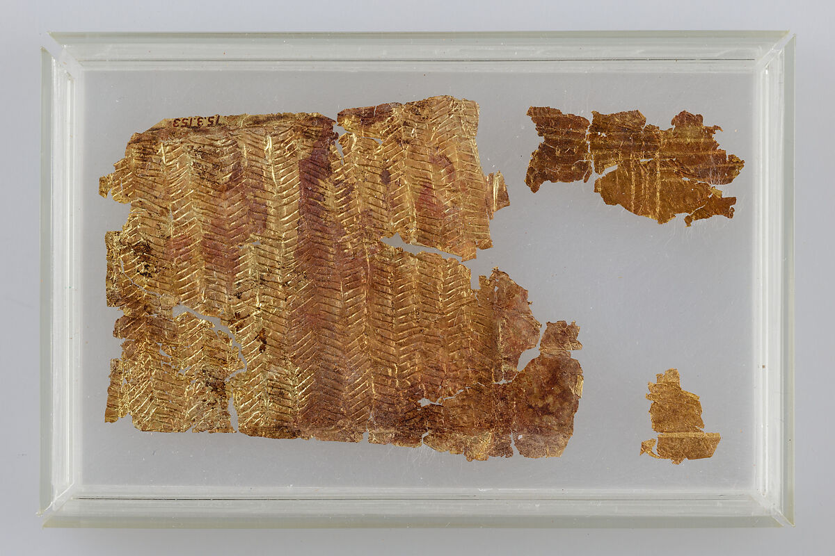 Gold leaf from shabti of Neferseneb, Gold leaf 