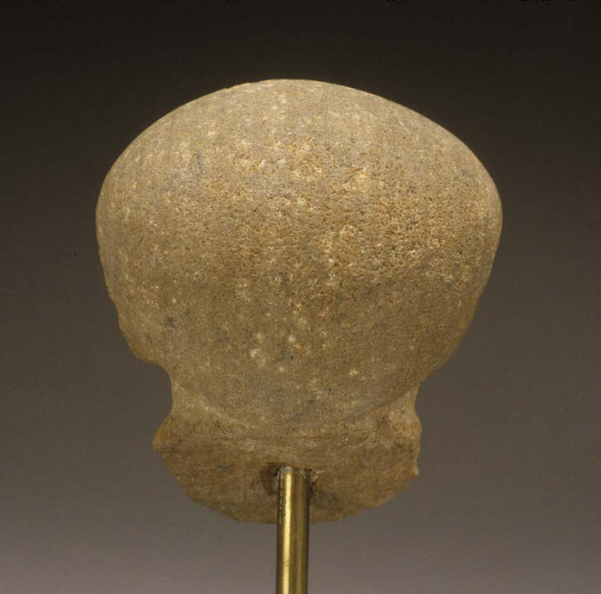 Head of a male statue, Sandstone, paint