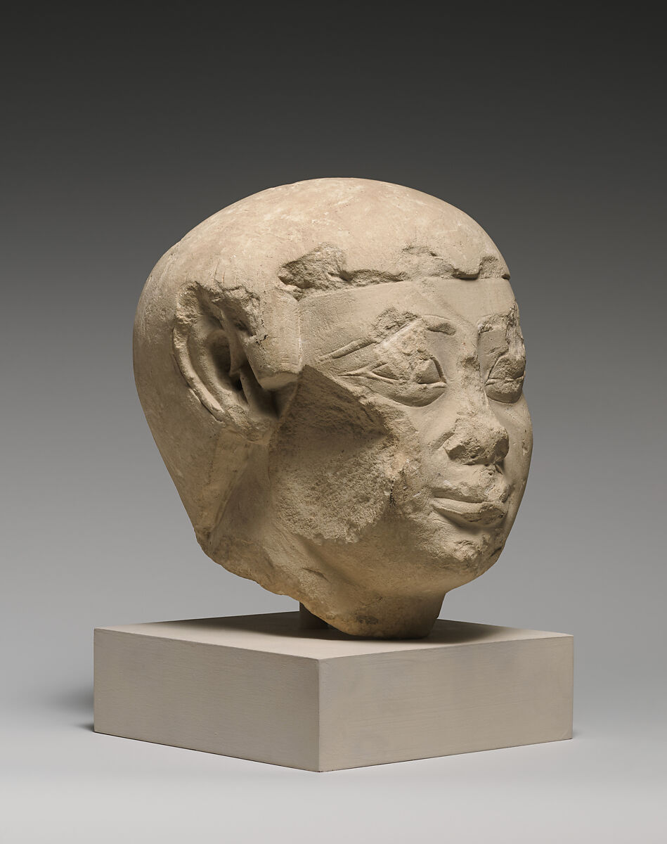 Head of statue, Limestone