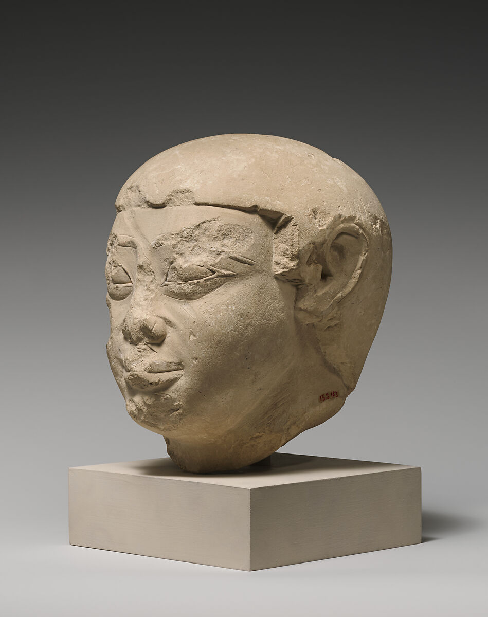 Head of statue, Limestone