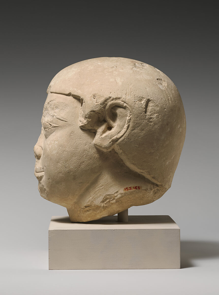 Head of statue, Limestone