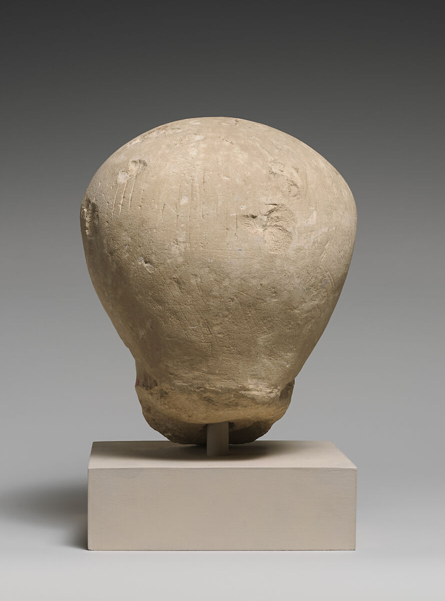 Head of statue, Limestone