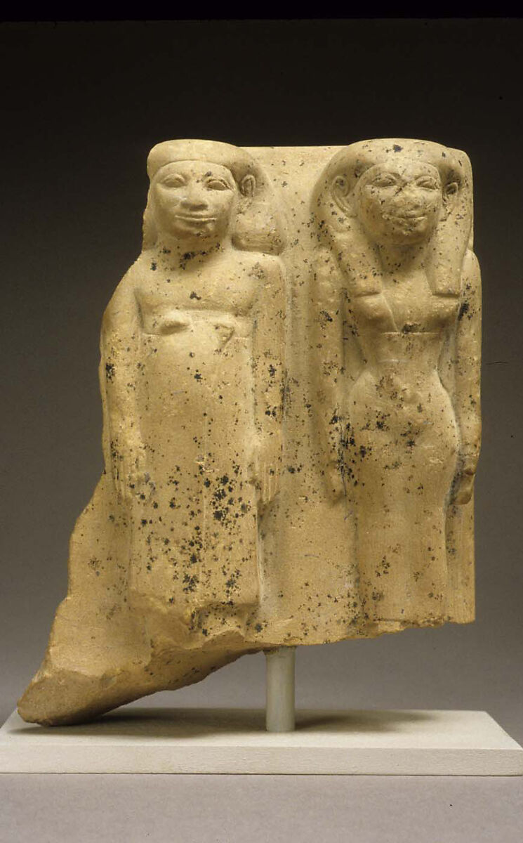 Group statue of man and woman, Limestone 