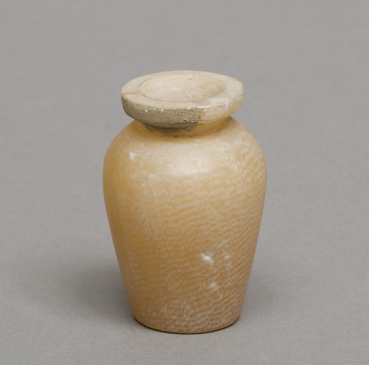 Toilet jar, Travertine (Egyptian alabaster) 