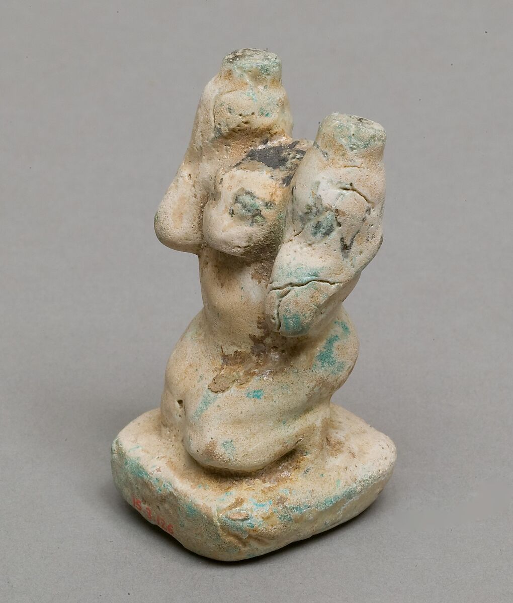Figure of Servant carrying jars, Blue faience