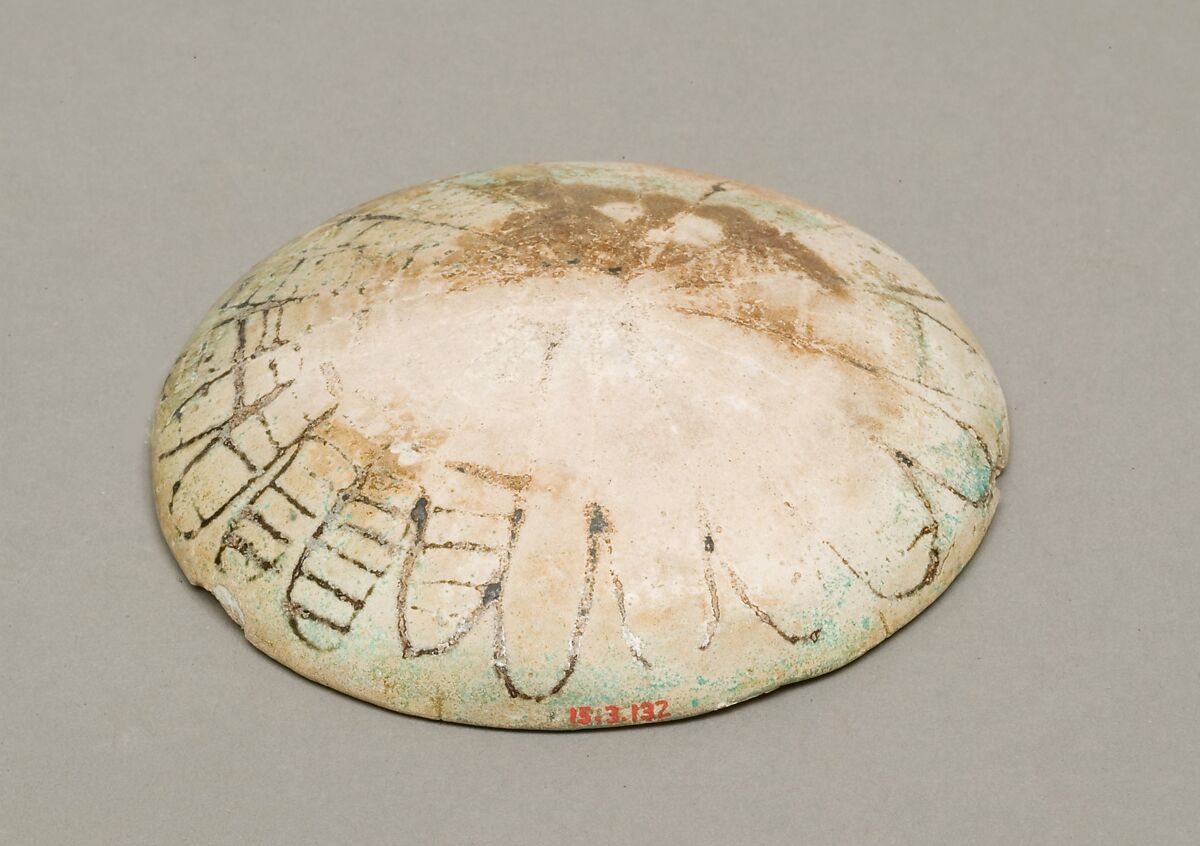 Lid for a Jar, Faience, paint 