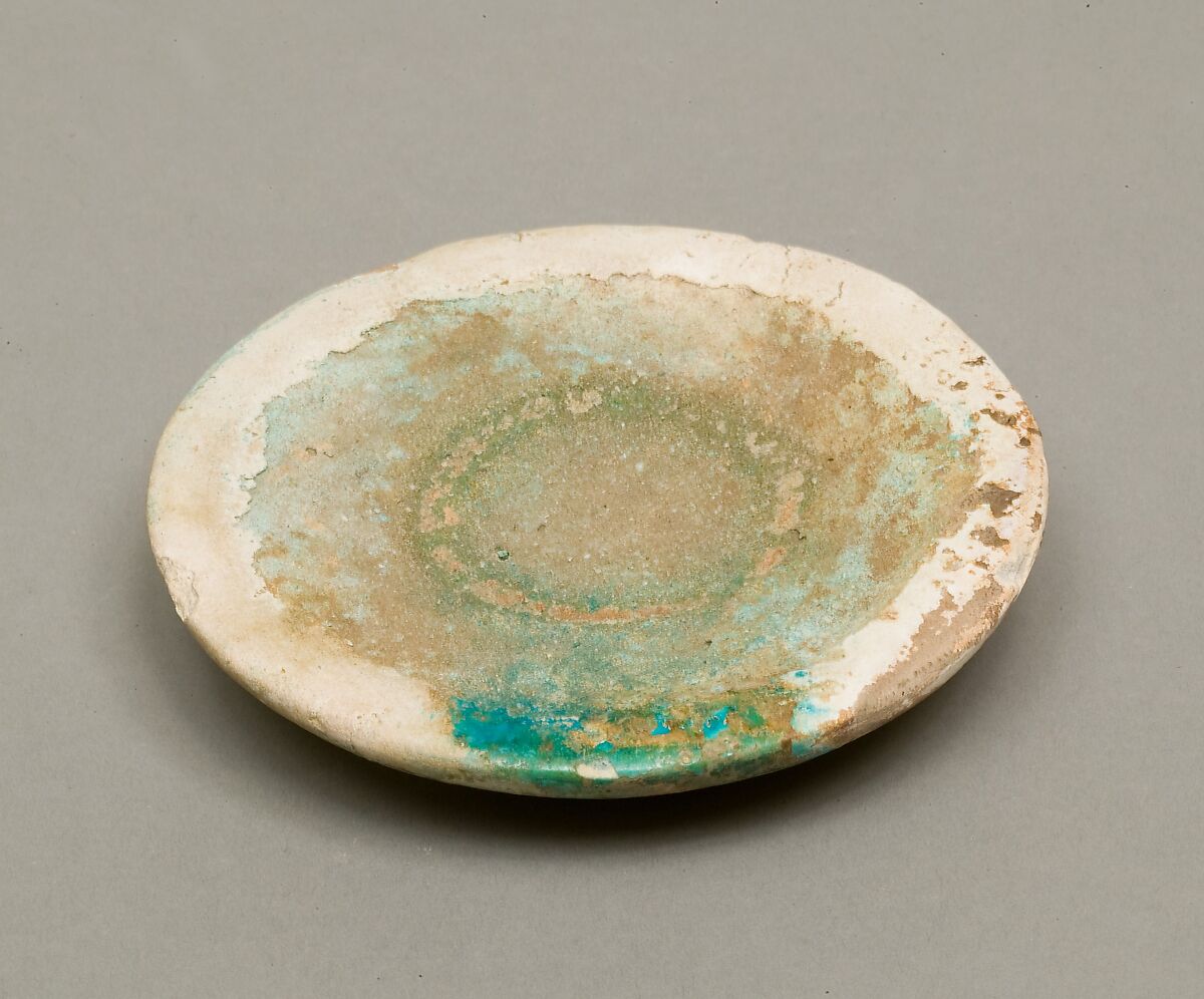 Lid for a Jar, Faience, paint
