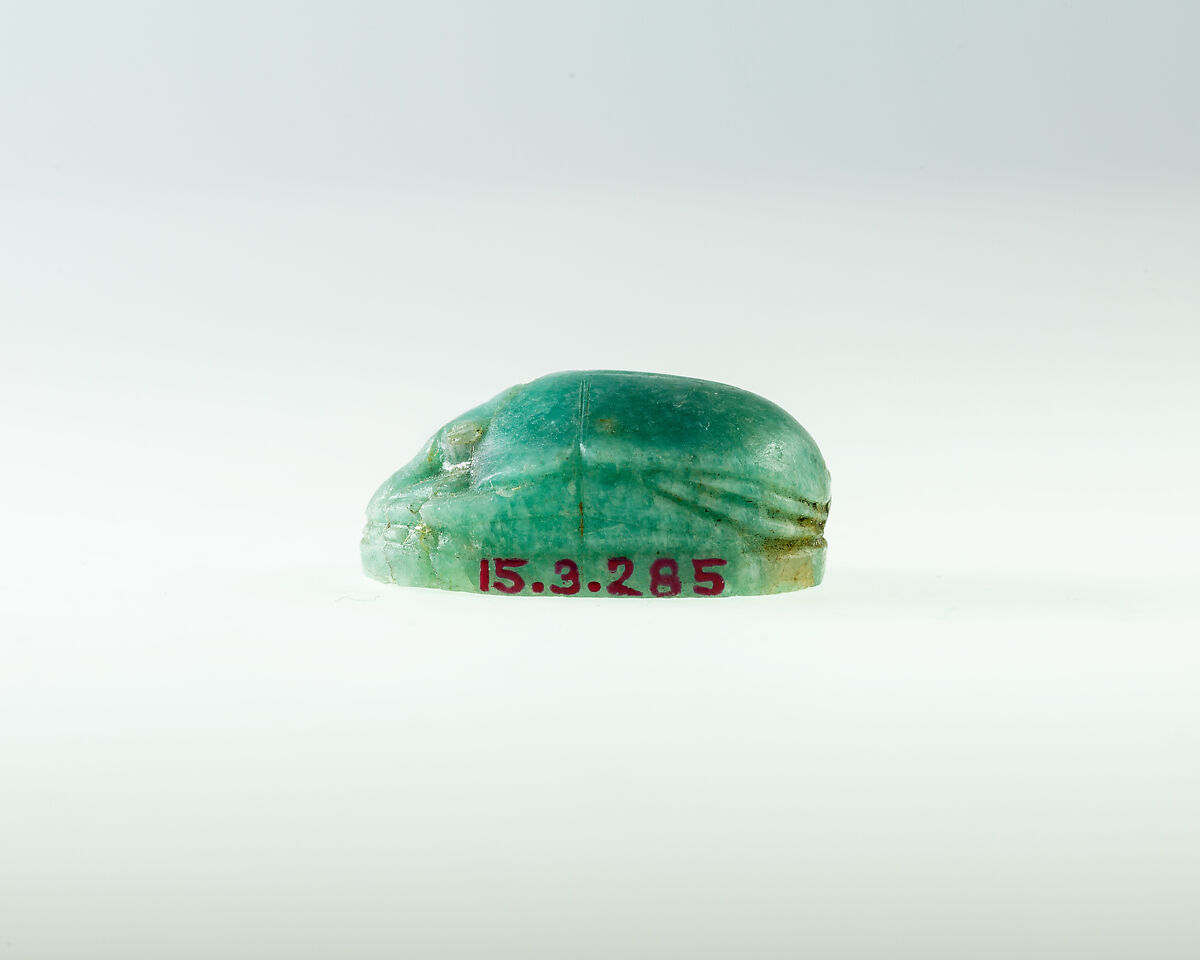 Scarab of a Priest of Hathor, Green feldspar