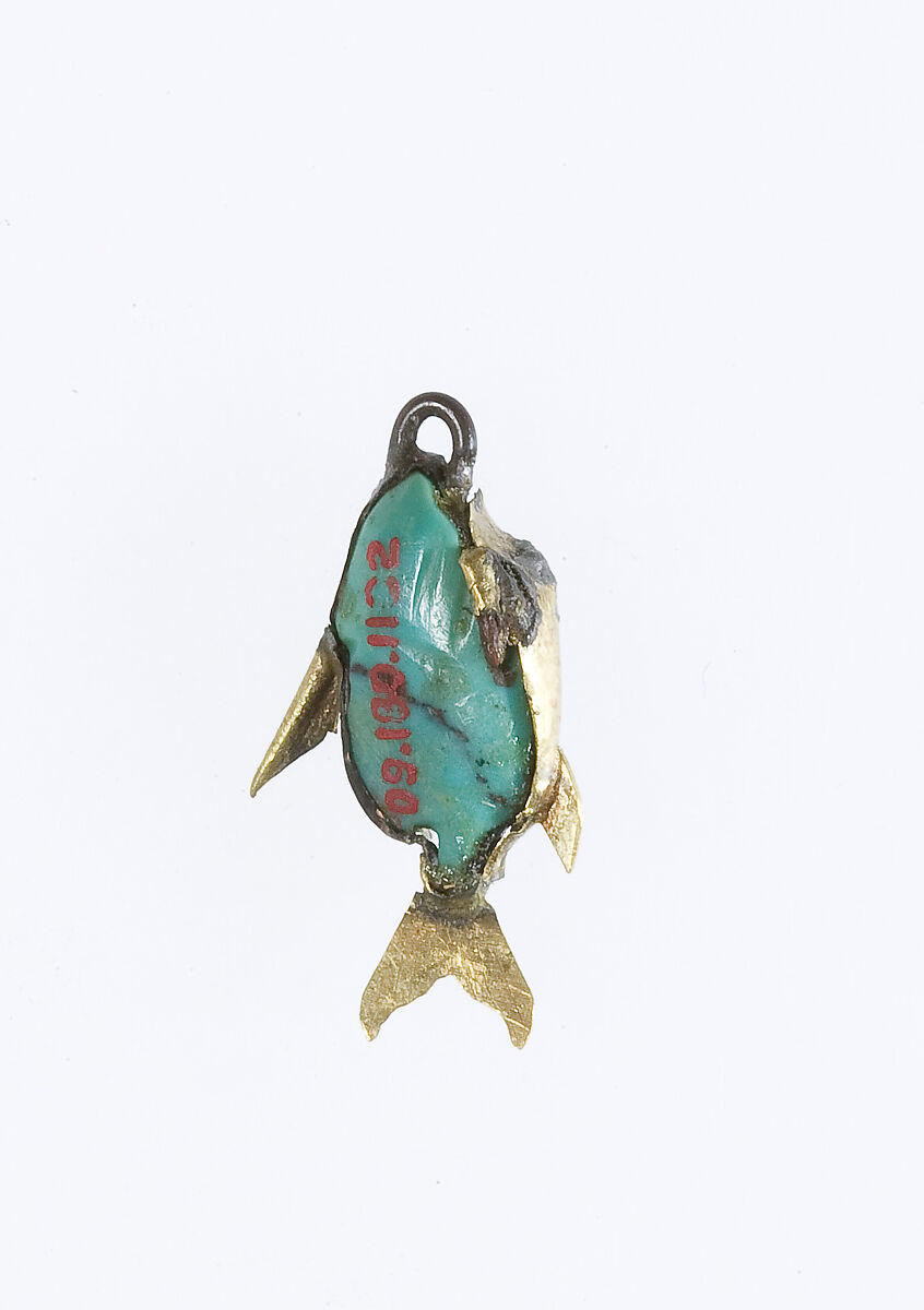 Fish Pendant, Turquoise, gold