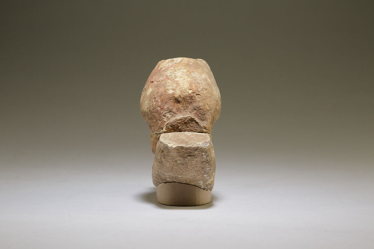 Model boat with hippopotamus, Limestone, paint