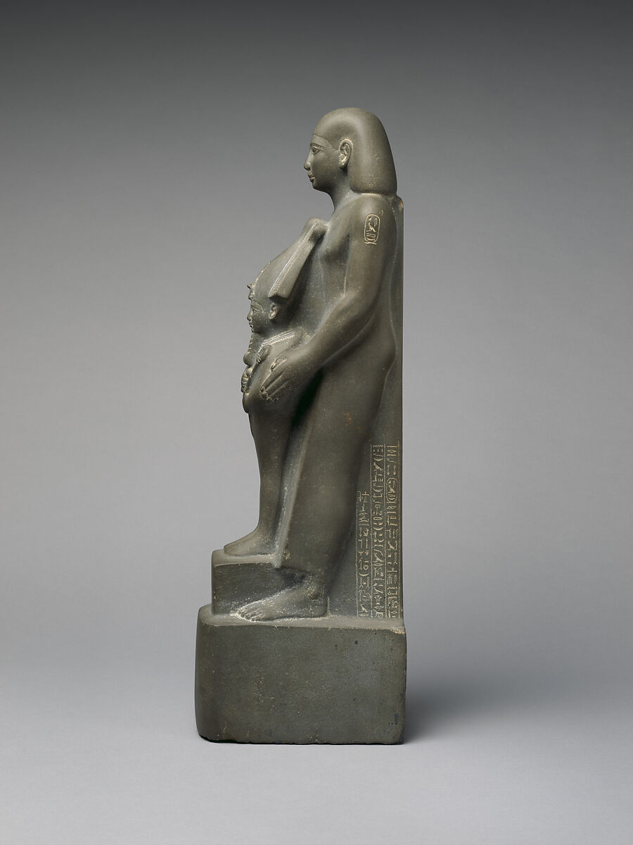 Statuette of Harbes with a figure of Osiris, Metagraywacke