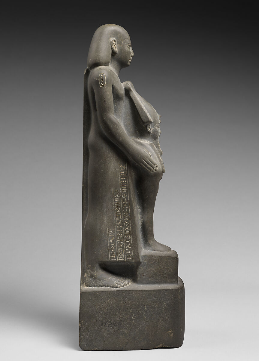 Statuette of Harbes with a figure of Osiris, Metagraywacke