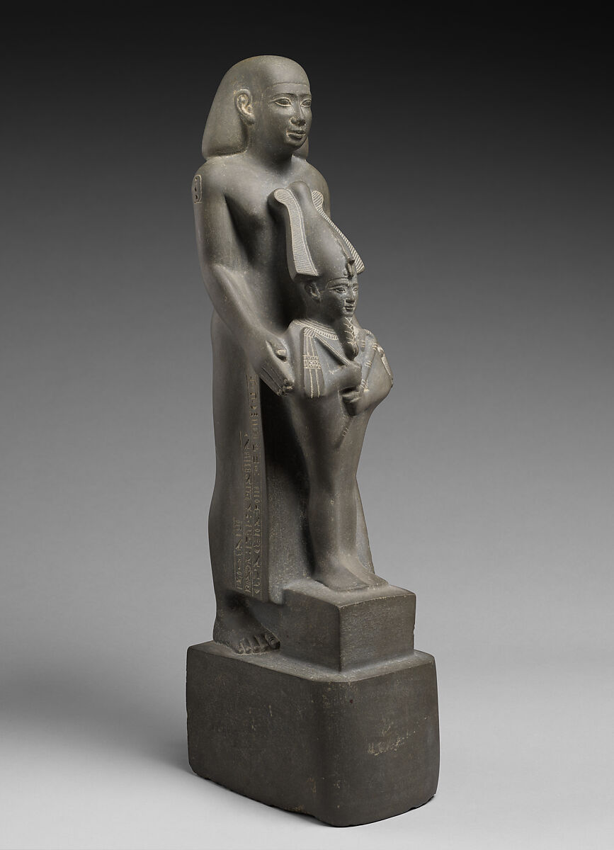 Statuette of Harbes with a figure of Osiris, Metagraywacke