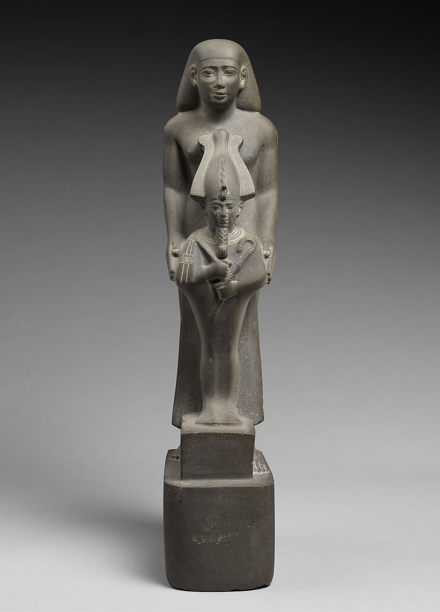 Statuette of Harbes with a figure of Osiris, Metagraywacke