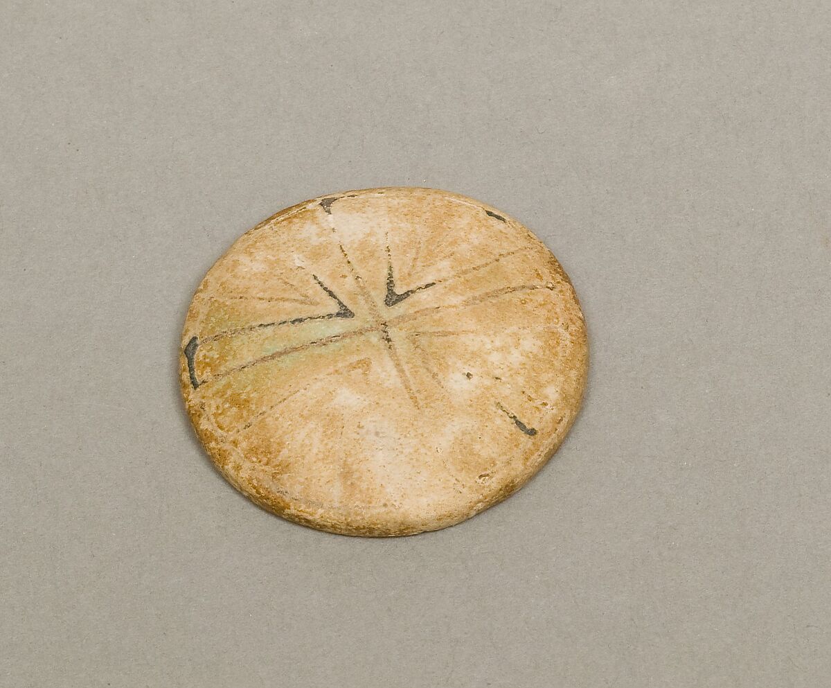 Rosette ornament, lid (?), Faience, paste 