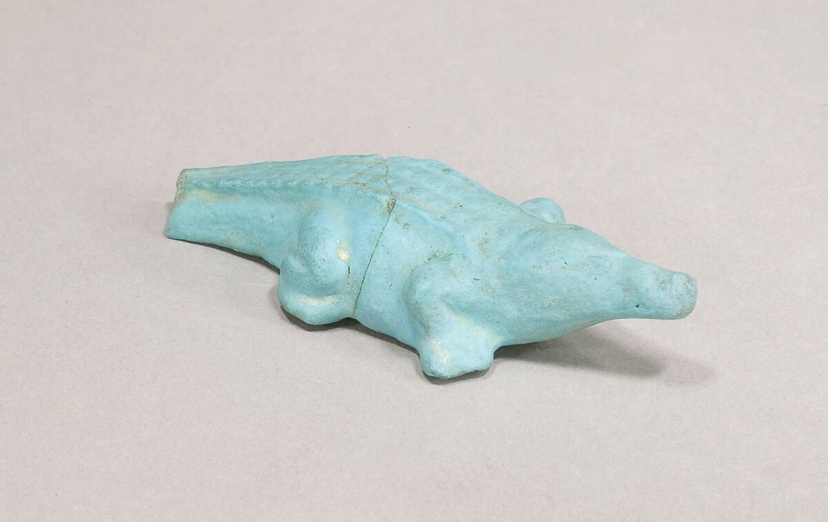 Crocodile figure, Egyptian blue
