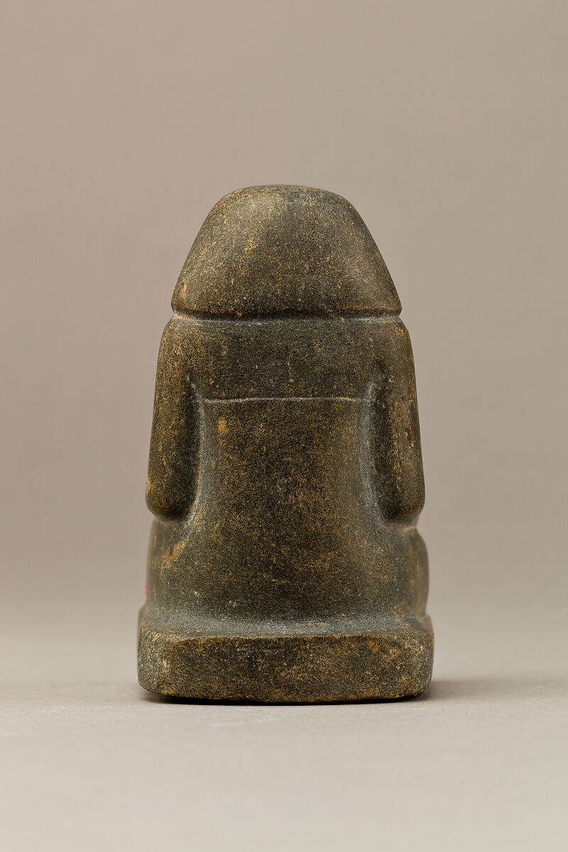 Offering table with statuette of Sehetepib, Limestone table; greywacke statuette
