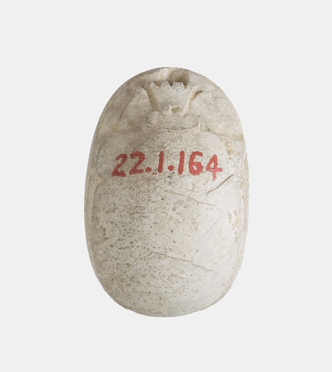 Scarab Incised with Hieroglyphs in Scroll Border, Steatite