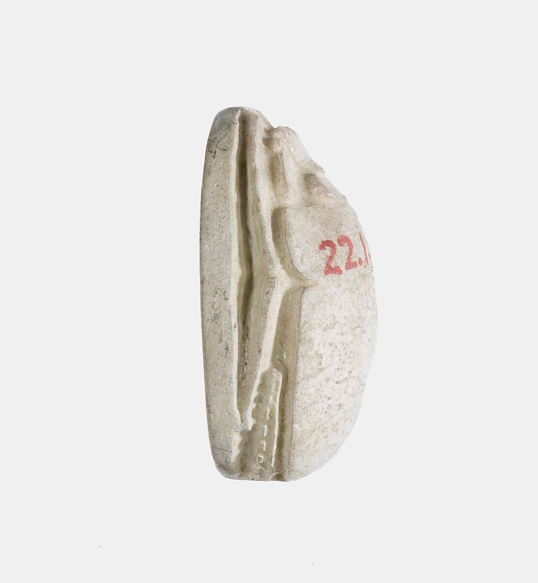 Scarab Incised with Hieroglyphs in Scroll Border, Steatite