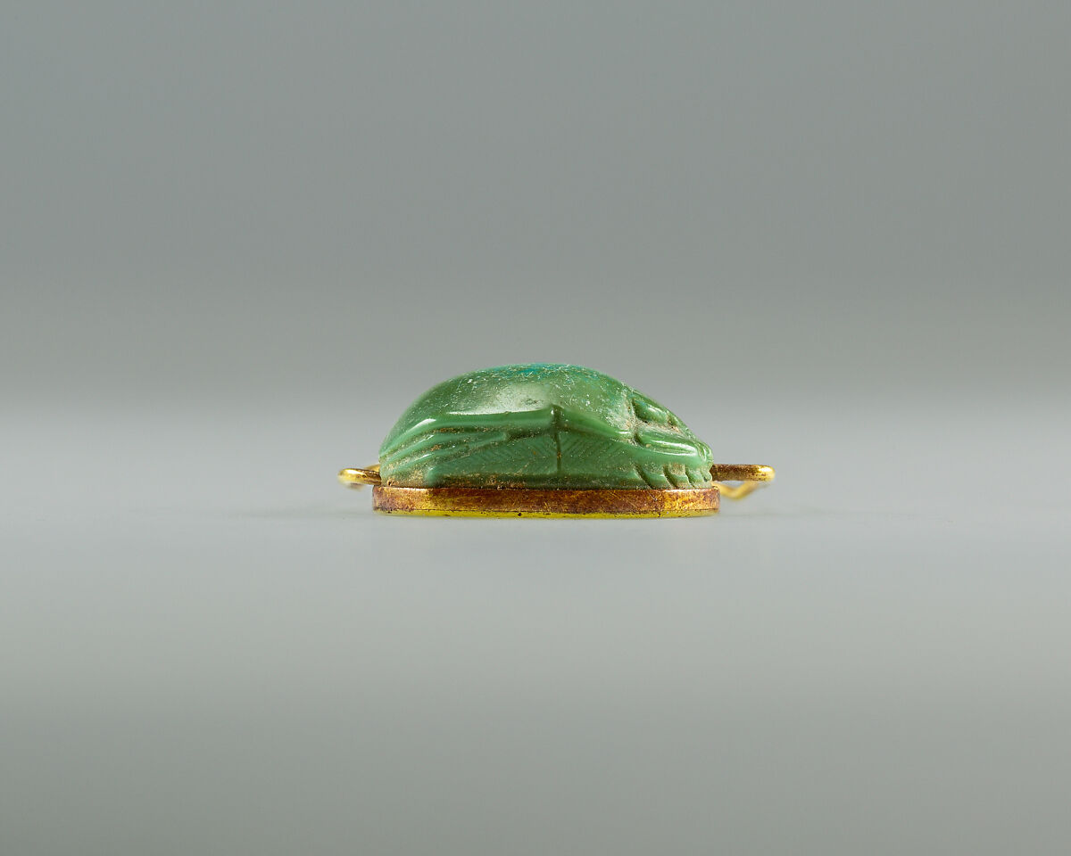 Scarab Finger Ring, Green feldspar