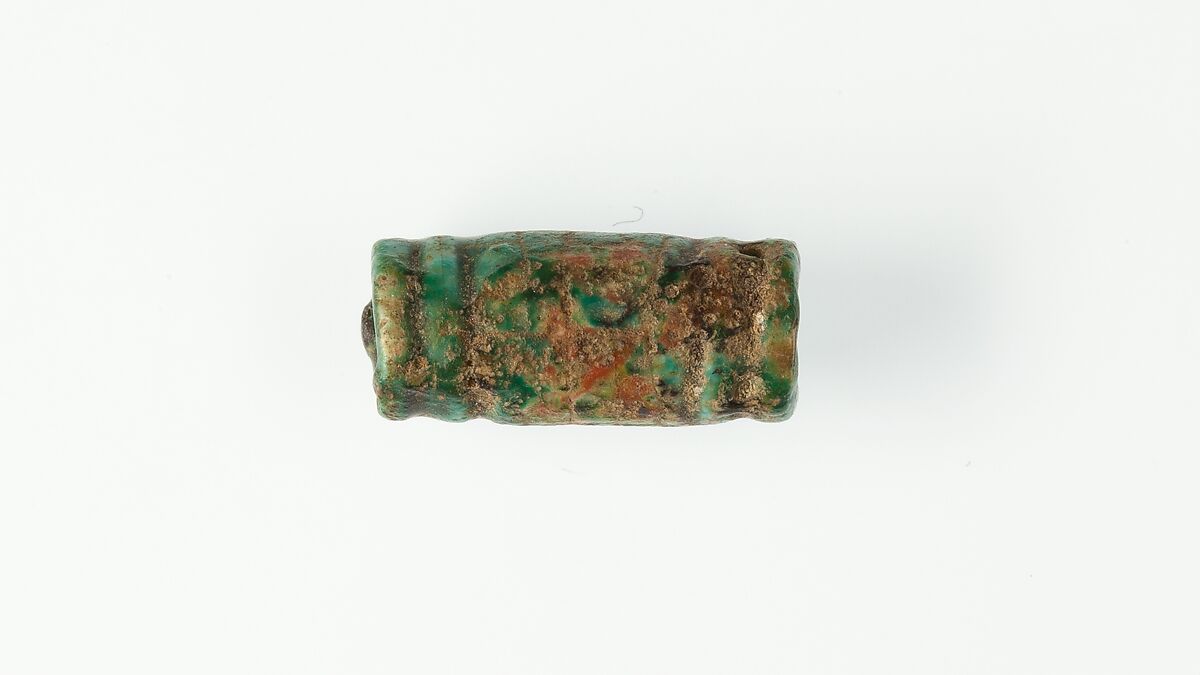 Cylindrical Bead, Glazed steatite 