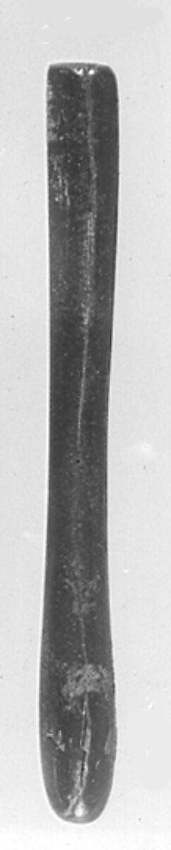 Kohl Jar and Stick, Travertine (Egyptian alabaster); Hematite