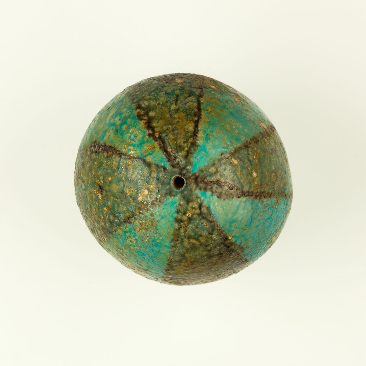 Ball bead, Faience (blue) 